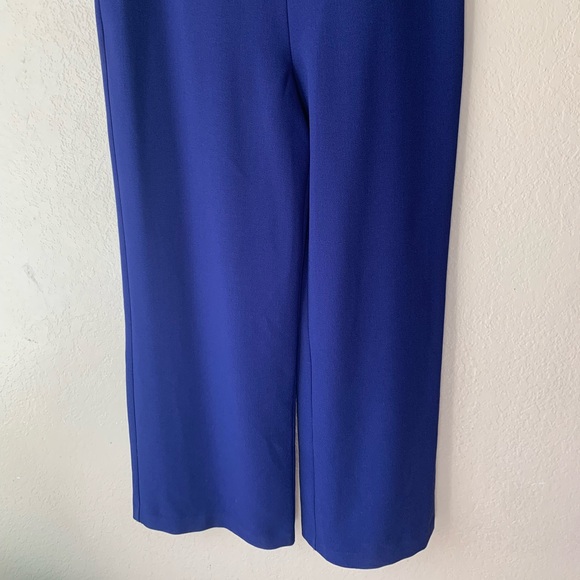 Vince Camuto Double Belt Buckle Wide Leg Crepe Nautical Jumpsuit Size 10P - Picture 6 of 9